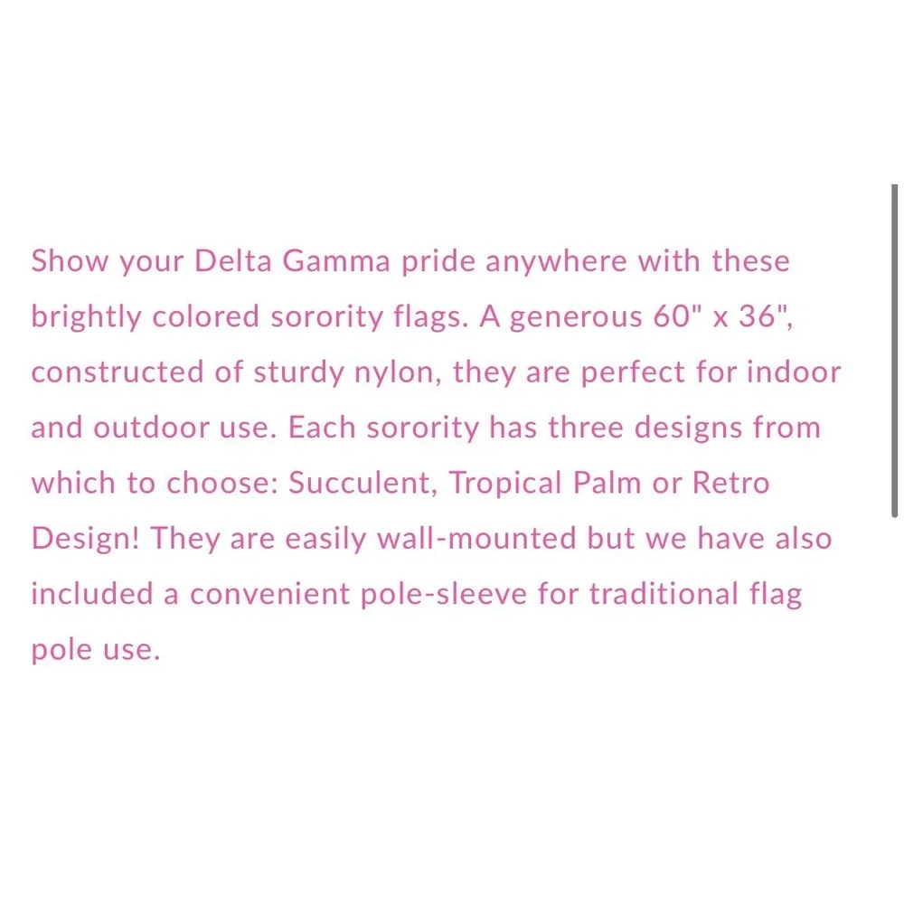 Sorority Shop Delta Gamma Succulent Floral Flag Banner Dorm Decor 3x5 White